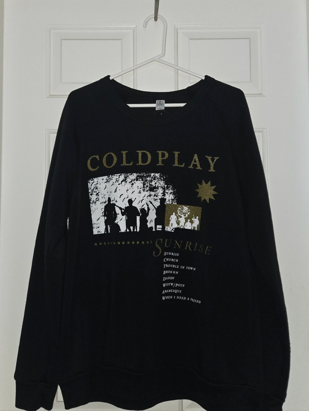 Black Coldplay Sunrise Graphic Sweatshirt